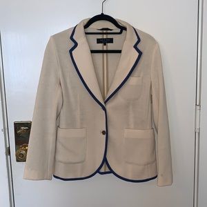 rag and bone wool blazer, cream with blue trim